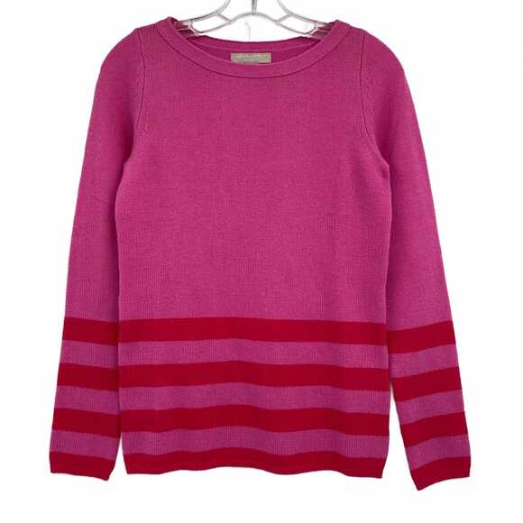 Banana Republic Sweaters - Banana Republic Pink Red Striped Wool Cashmere Blend Sweater | XS Regular